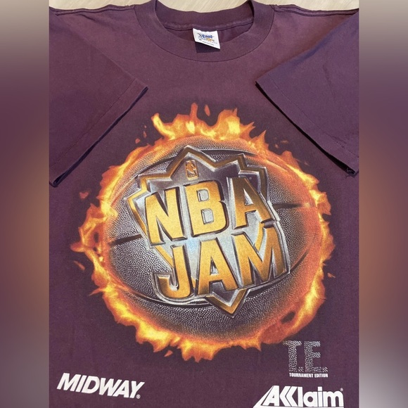 Vintage NBA Jam Promo T-Shirt Size: Medium Sega Nintendo Midway AKKLAIM